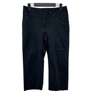 KAREN KANE‎ Cropped Career Chino Pants Womens 8 Black Cotton Pockets